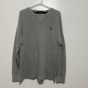U.S. Polo‎ Assn. Men's Gray Long Sleeve Thermal Henley XXL